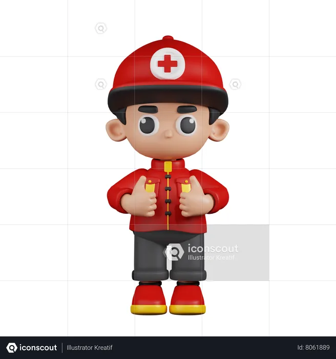 Paramedic Showing Thumbs Up  3D Illustration