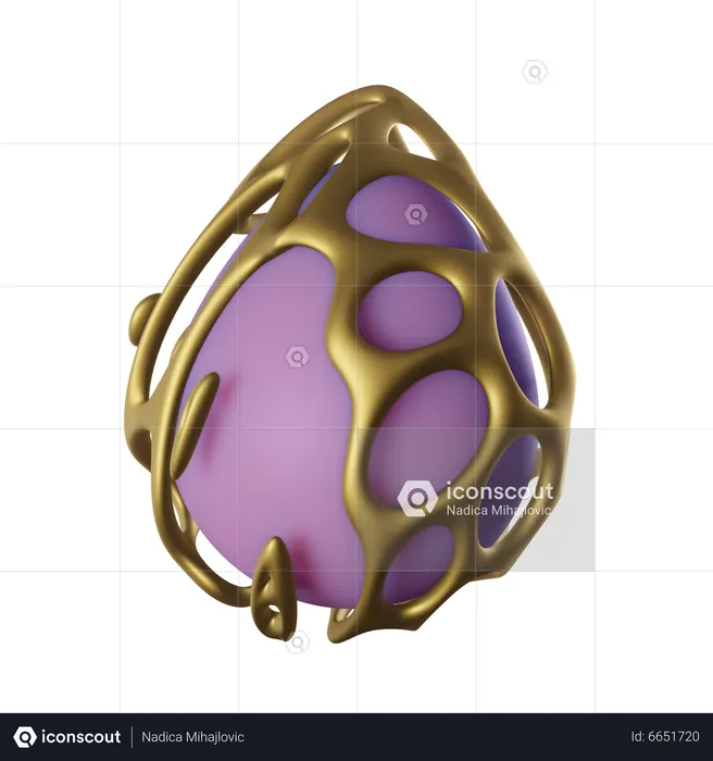 Parametric golden egg  3D Icon