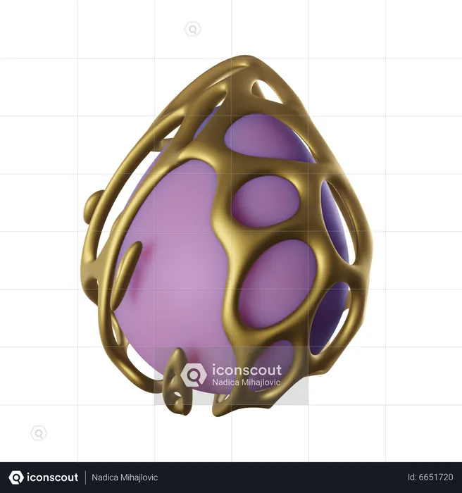 Parametric golden egg  3D Icon