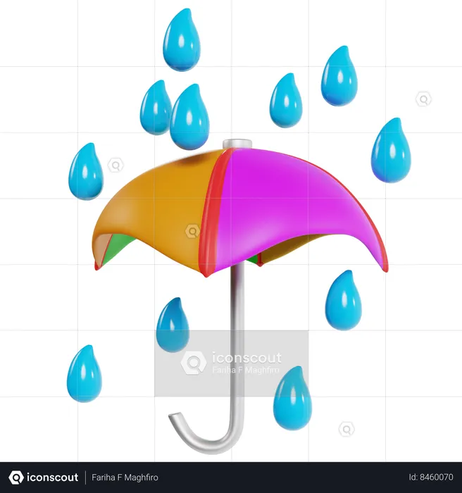 Jour De Pluie Parapluie Coloré  3D Icon