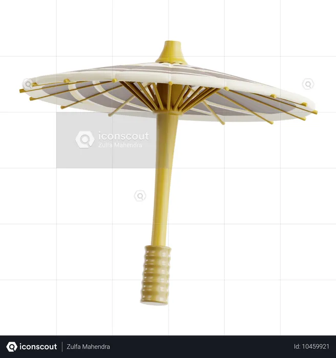 Parapluie traditionnel (Payung Geulis)  3D Icon