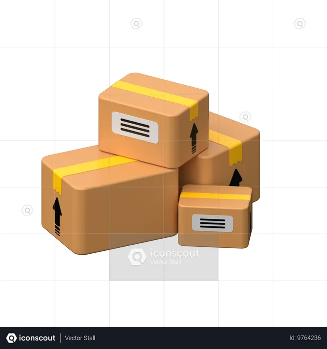 Parcel boxes are ready for delivery.  3D Icon