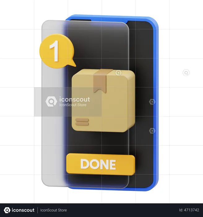 Parcel Delivered Notification  3D Icon
