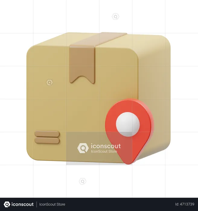 Parcel Delivery location  3D Icon