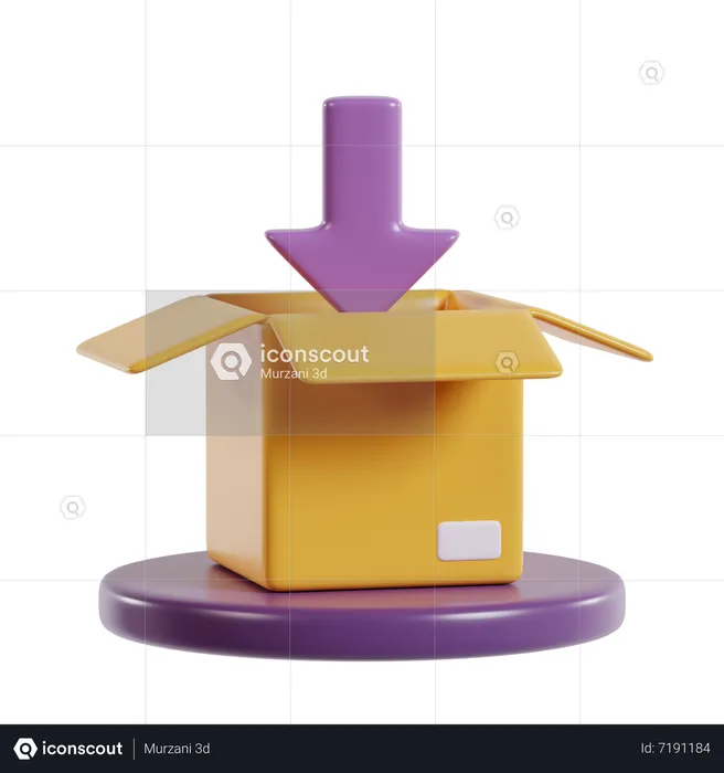 Parcel In  3D Icon