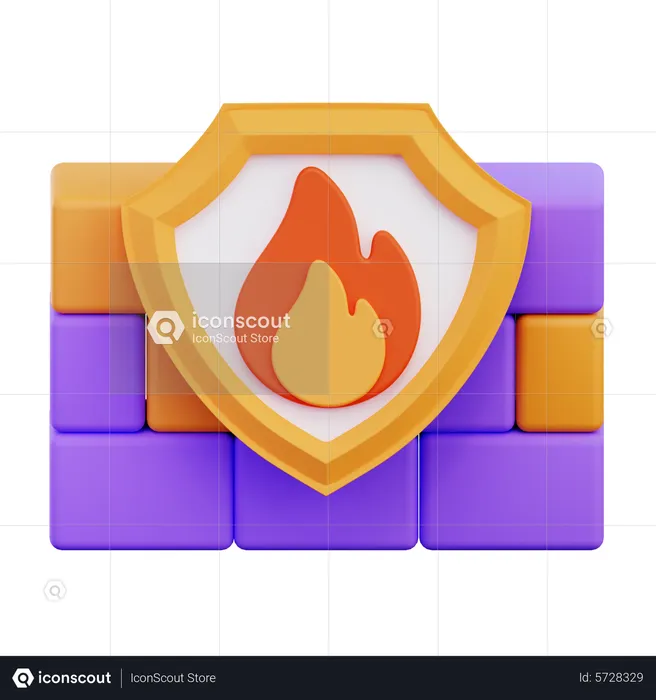 Pare-feu  3D Icon