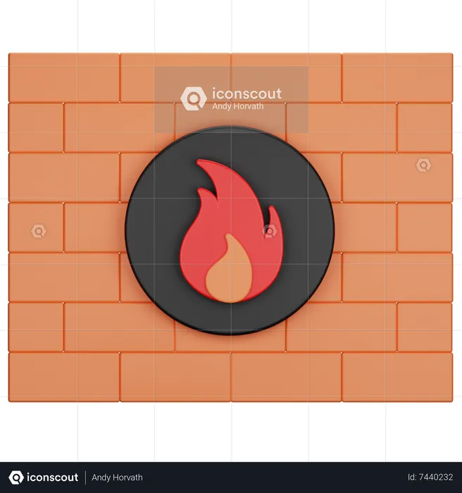 Pare-feu  3D Icon