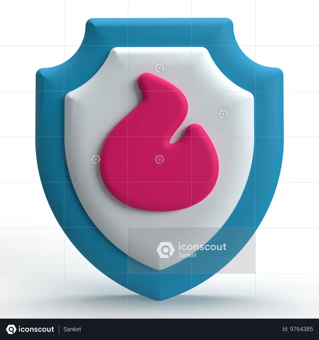 Protection par pare-feu  3D Icon