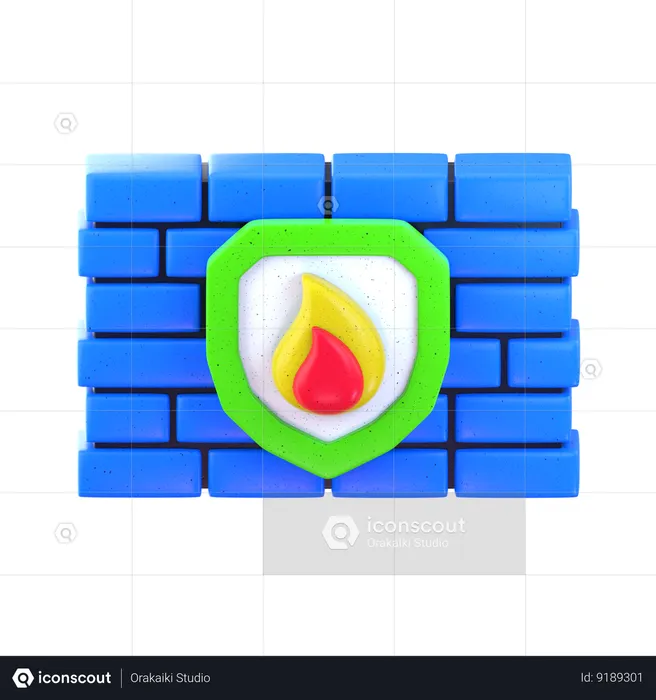 Sécurité du pare-feu  3D Icon