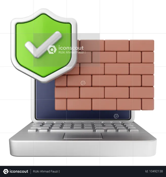 Protection de sécurité par pare-feu  3D Icon