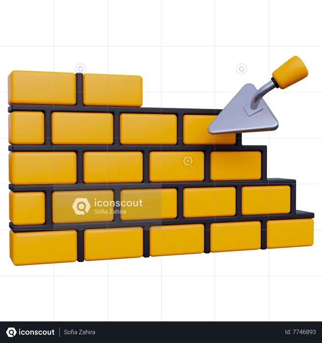 Pared de ladrillo  3D Icon
