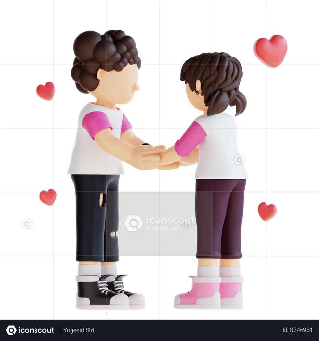 Baile de pareja  3D Illustration