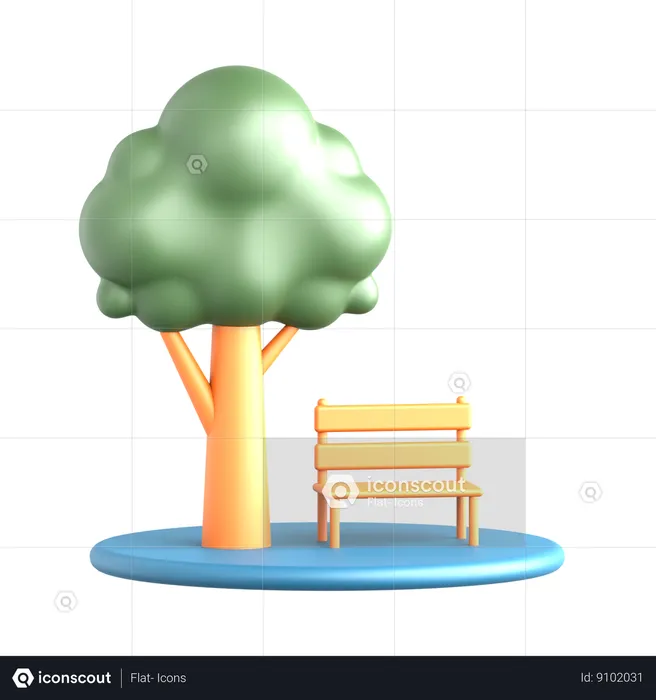 Park Bench  3D Icon