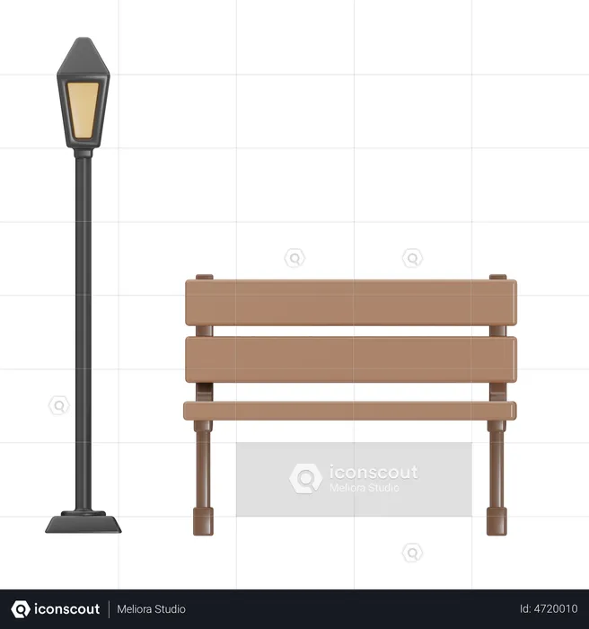 Park Bench  3D Illustration