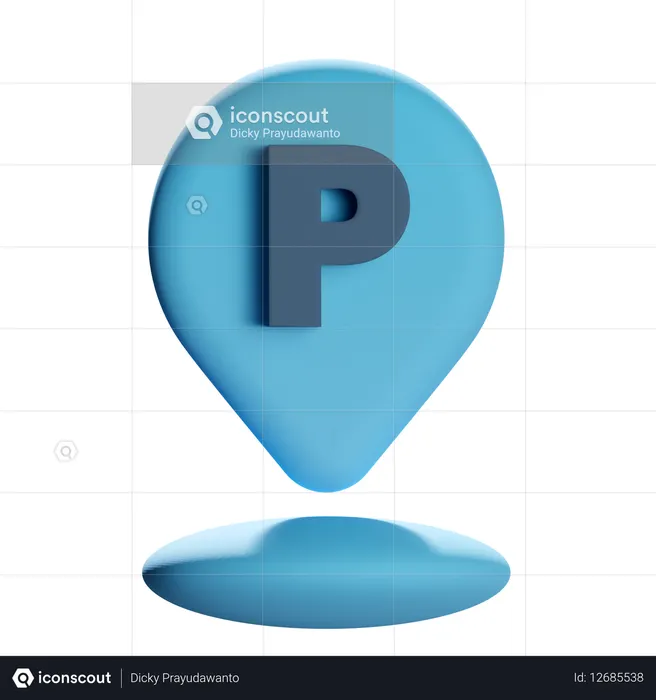 주차 위치 핀  3D Icon