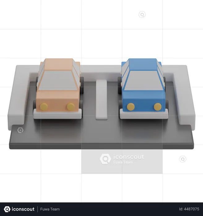 Parking Lot  3D Illustration