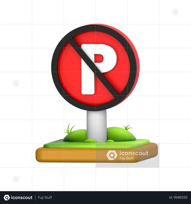 Kein Parkschild  3D Icon