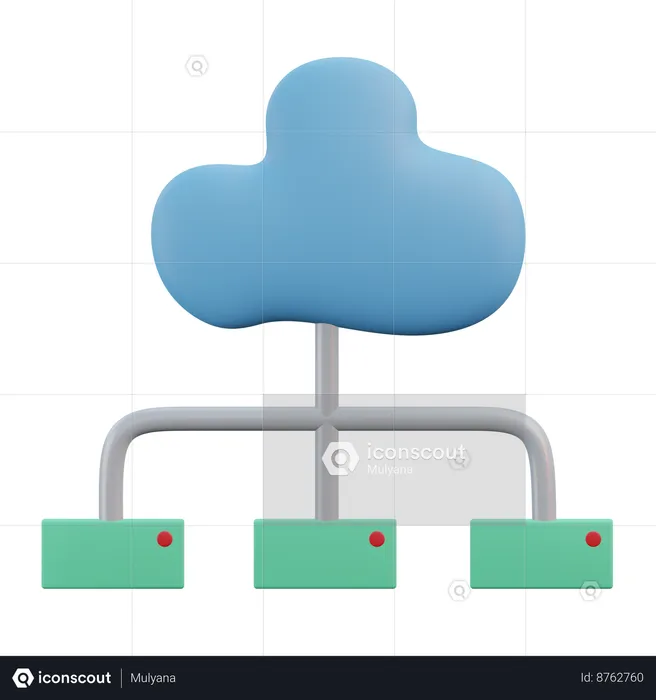 Partage cloud  3D Icon