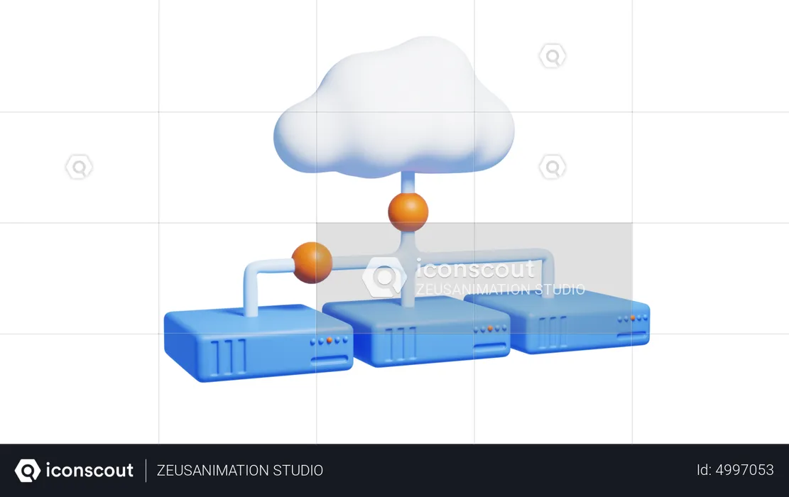 Partage en nuage  3D Icon