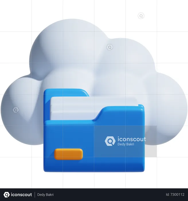 Partage de fichiers dans le cloud  3D Icon