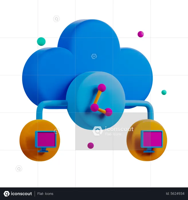 Partage dans le cloud  3D Icon