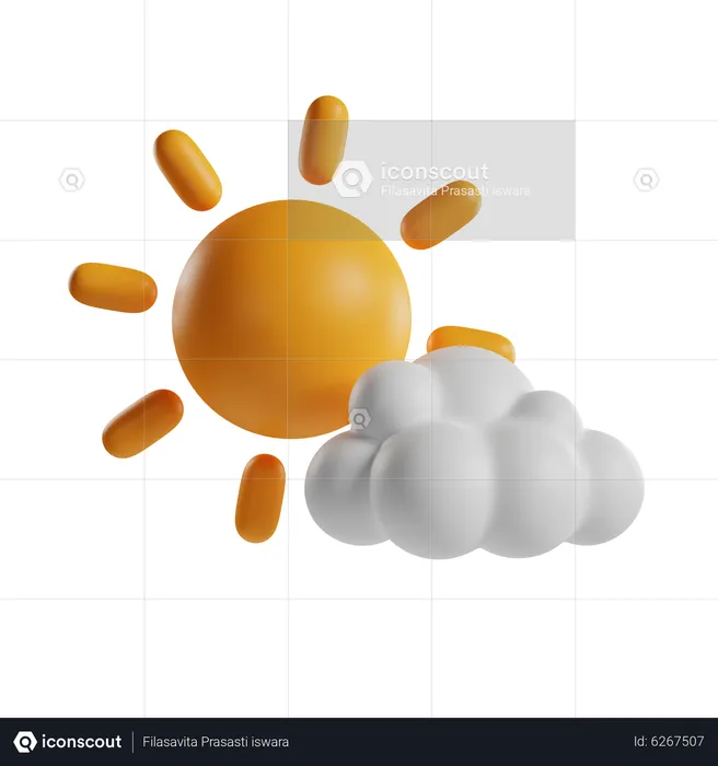 Partially Cloudy Day  3D Icon