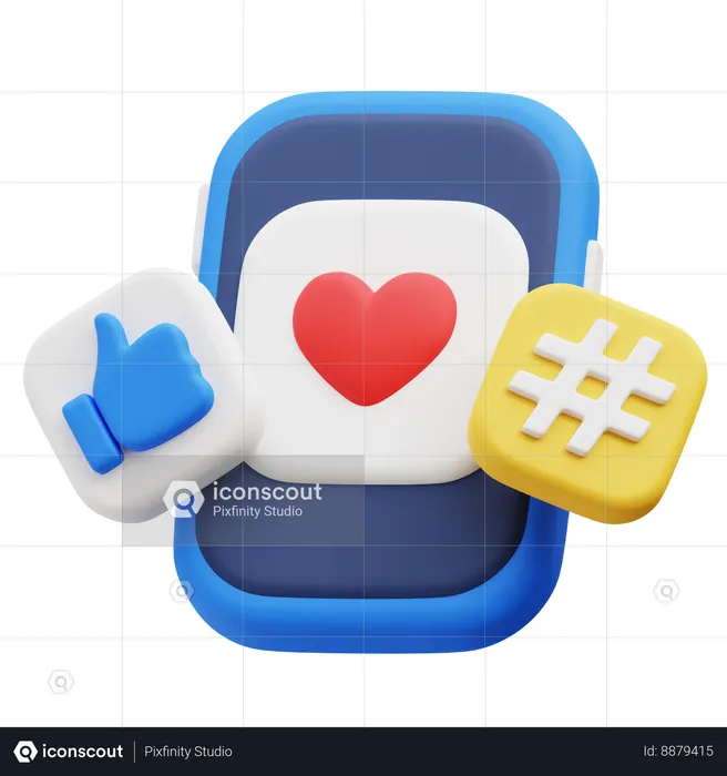 Participación en las redes sociales  3D Icon