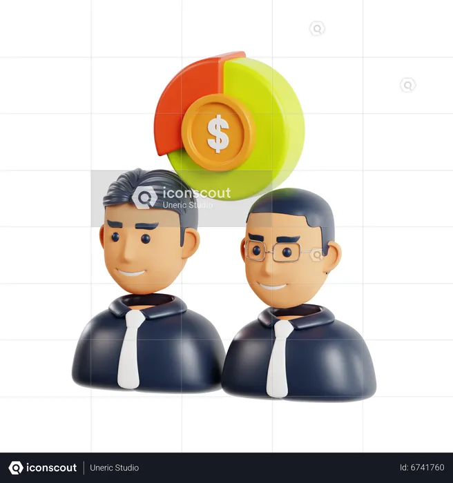 Partage des profits  3D Icon