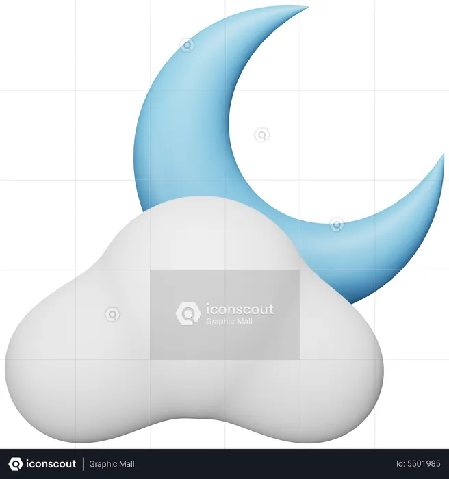 Partly Cloudy Night  3D Icon