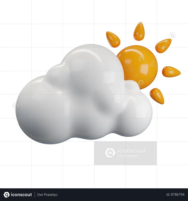 Partly Cloudy Weather  3D Icon