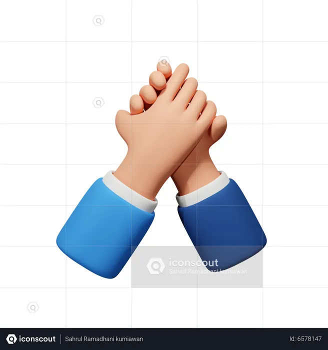 Partnership Hand Gesture  3D Icon