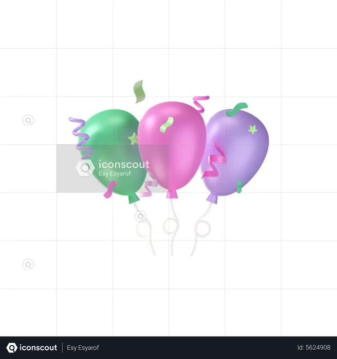 Party Balloon  3D Icon