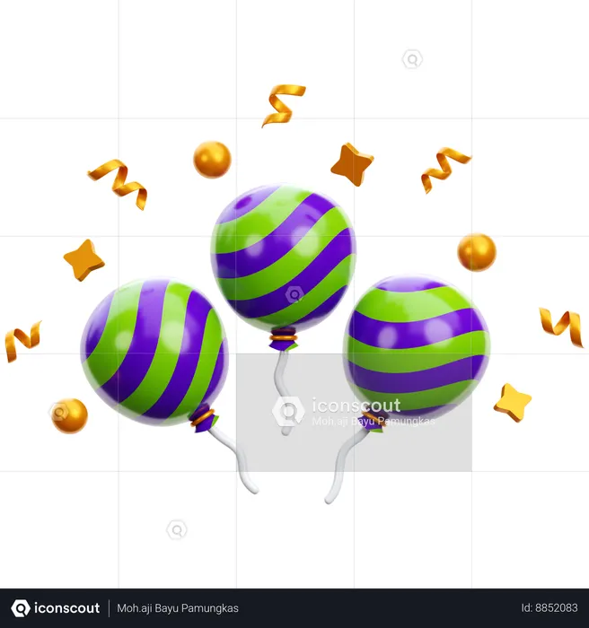 Party Balloons  3D Icon