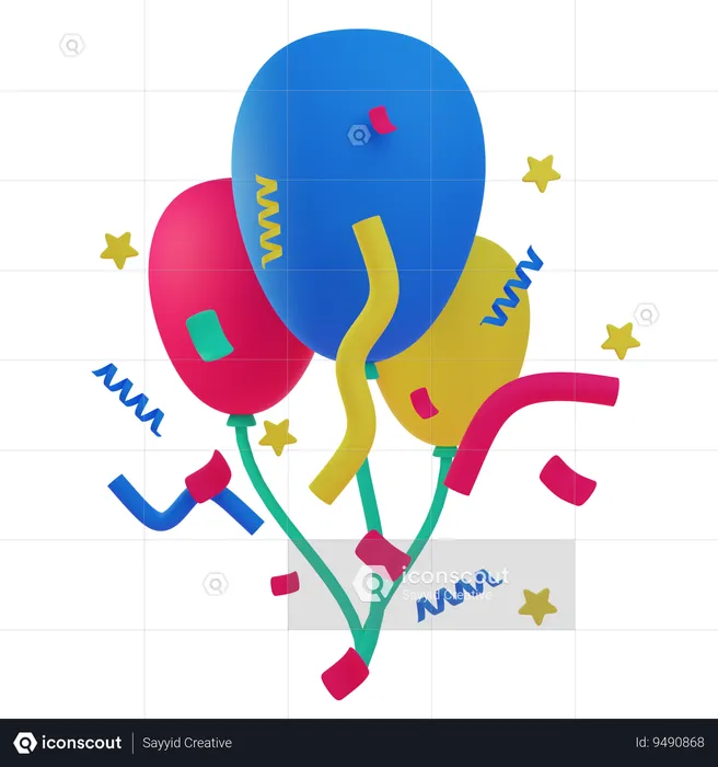 Party balloons  3D Icon