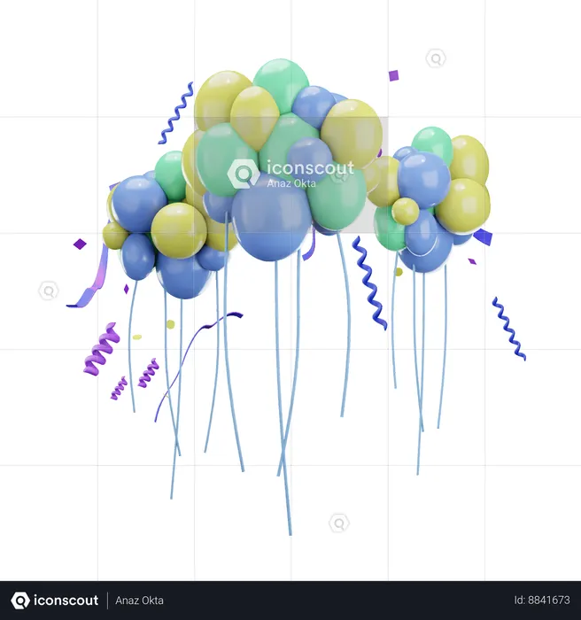 Party balloons  3D Icon