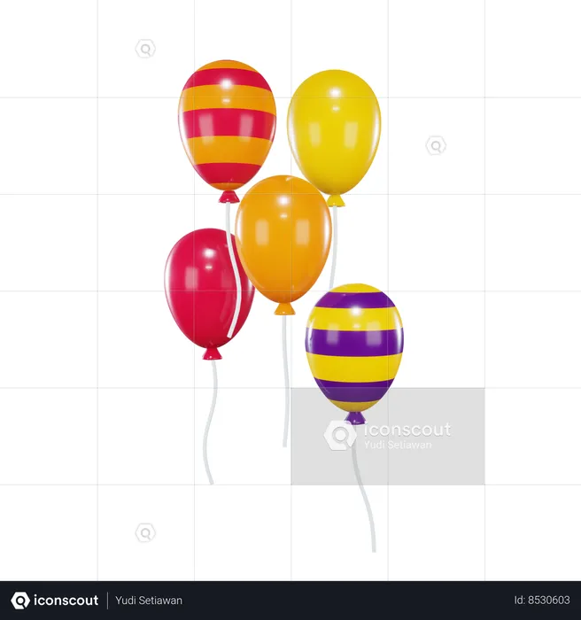 Party Balloons  3D Icon