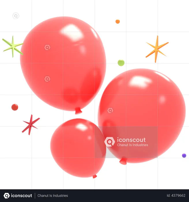 Party Balloons  3D Illustration