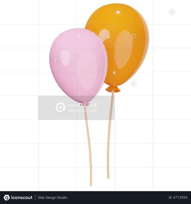 Party Balloons  3D Illustration