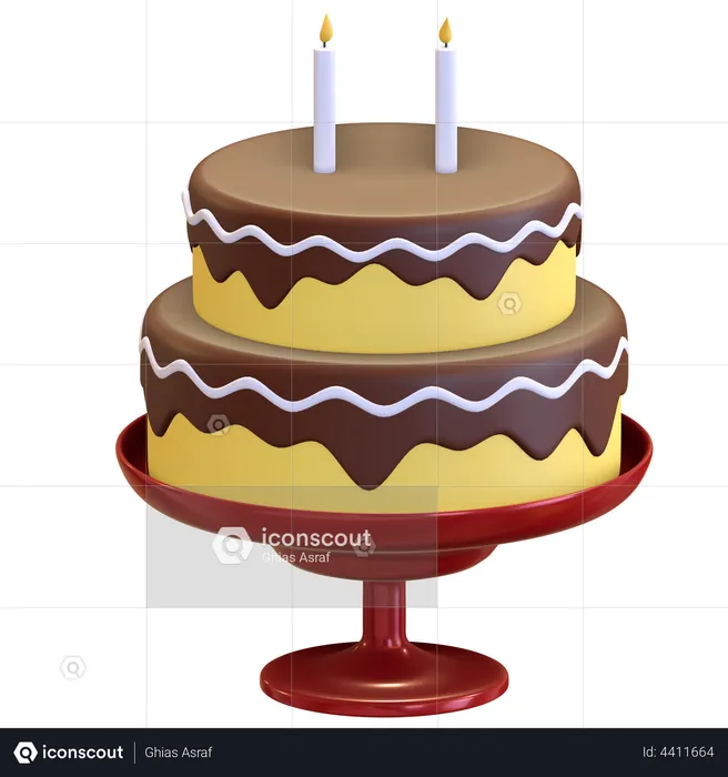 Party cake icon  3D Illustration