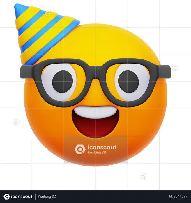 Party Face Emoji  3D Icon