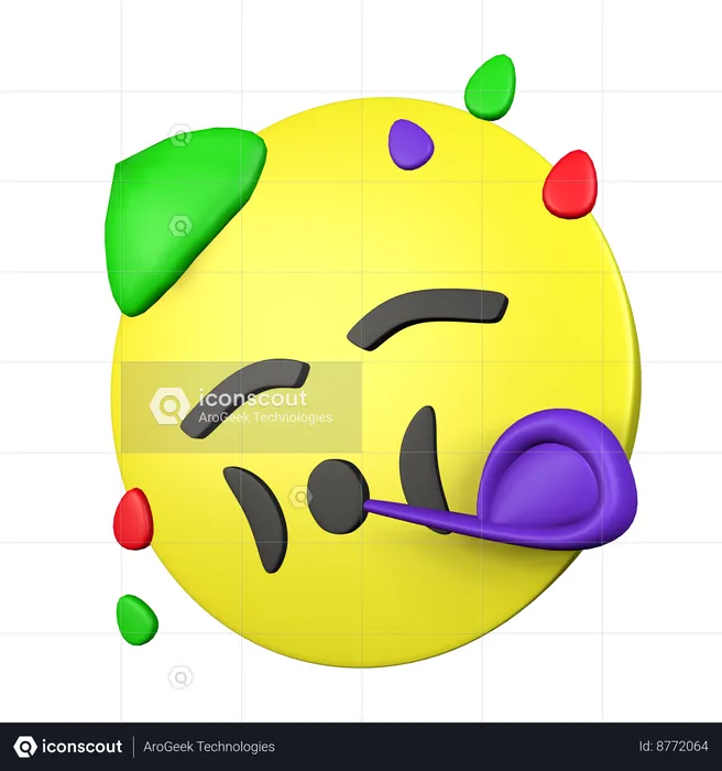 Party Face Emoji 3D Icon