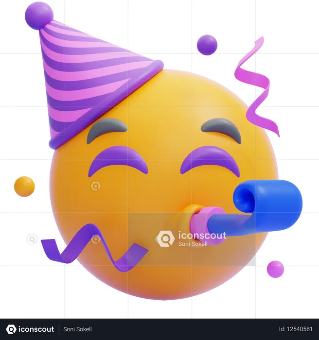 파티 얼굴 이모티콘  3D Icon