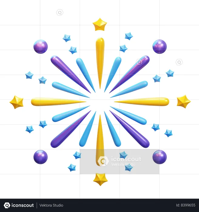 Party firework  3D Icon