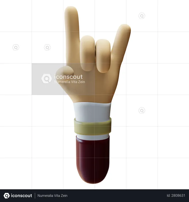 Party Hand gesture  3D Illustration