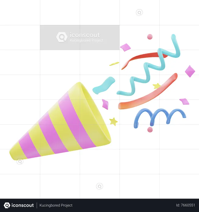 Party Popper Emoji 3D Icon