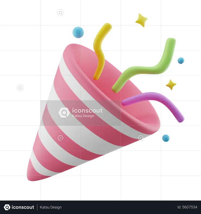 Party Popper Confetti  3D Icon