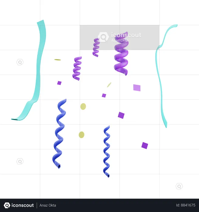 Party ribbons  3D Icon