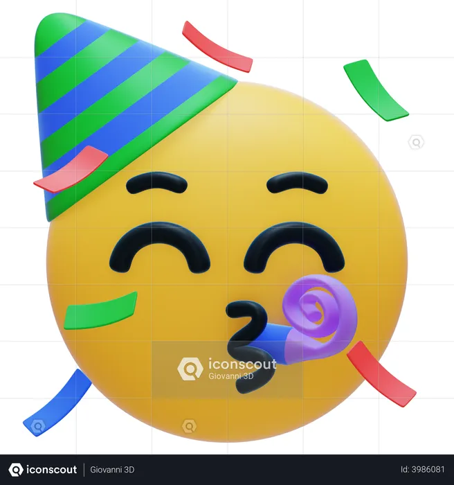 Partying Emoji 3D Icon