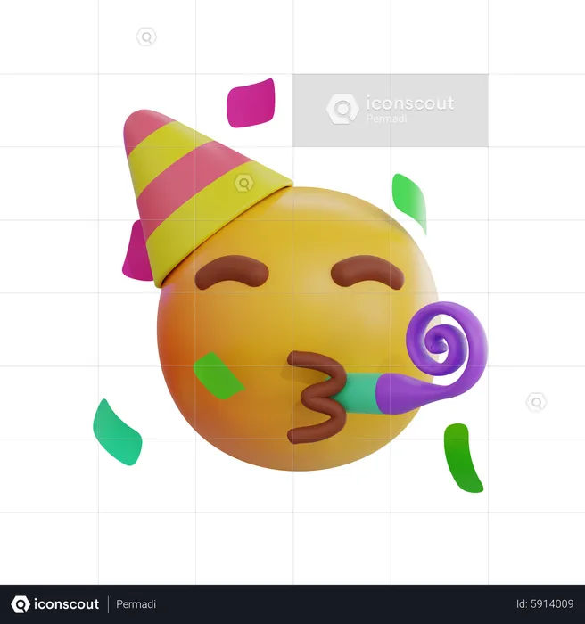 Partying Emoji Emoji 3D Icon