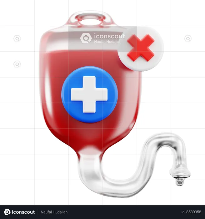 Pas de transfusion sanguine  3D Icon